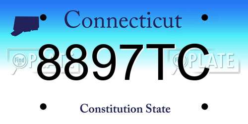 8897TC Connecticut License Plate
