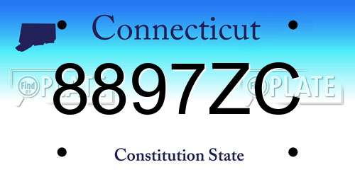 8897ZC Connecticut License Plate