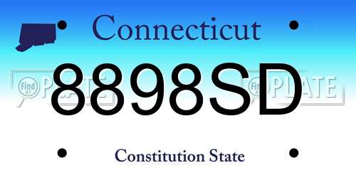 8898SD Connecticut License Plate