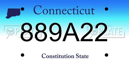 889A22 Connecticut License Plate