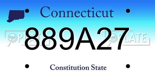 889A27 Connecticut License Plate
