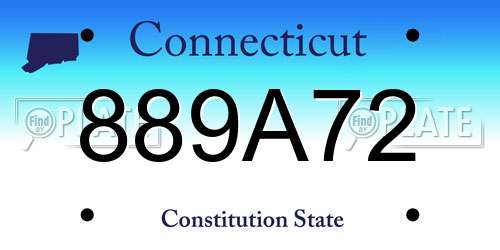 889A72 Connecticut License Plate