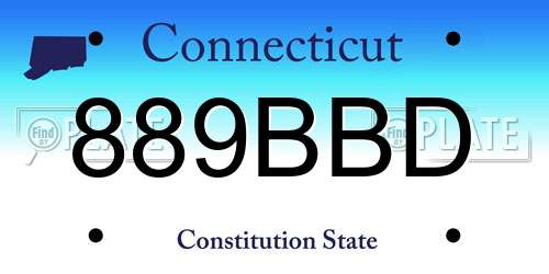 889BBD Connecticut License Plate