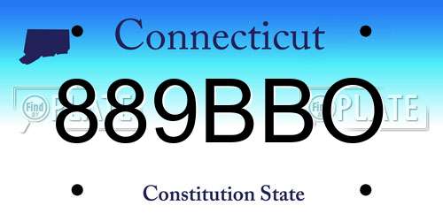 889BBO Connecticut License Plate