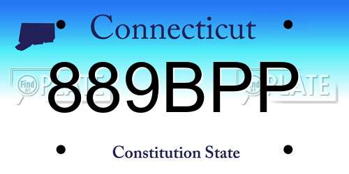 889BPP Connecticut License Plate