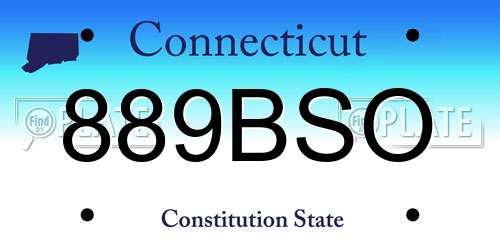 889BSO Connecticut License Plate