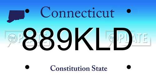 889KLD Connecticut License Plate