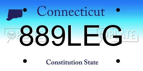 889LEG Connecticut License Plate
