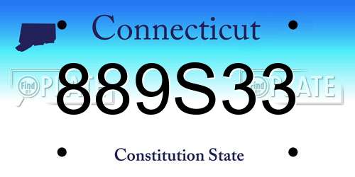 889S33 Connecticut License Plate