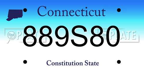 889S80 Connecticut License Plate