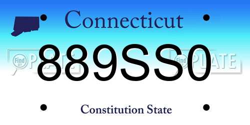 889SS0 Connecticut License Plate