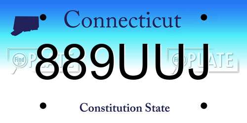 889UUJ Connecticut License Plate