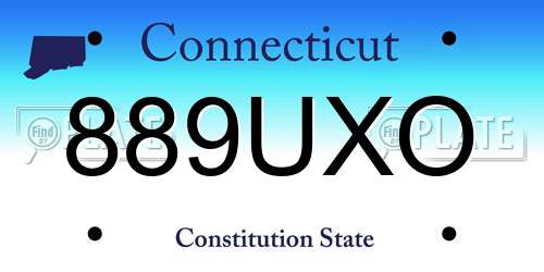 889UXO Connecticut License Plate