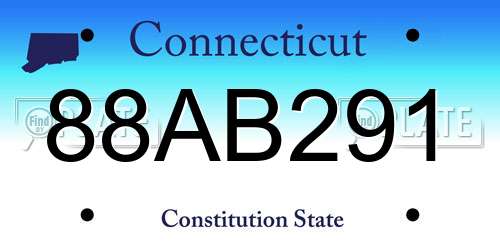 88AB291 Connecticut License Plate