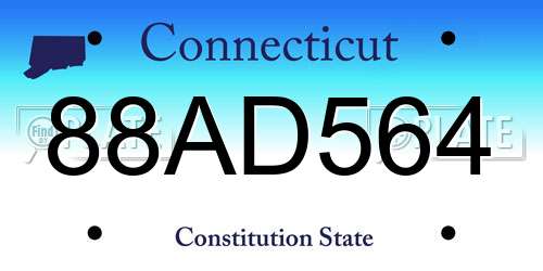 88AD564 Connecticut License Plate