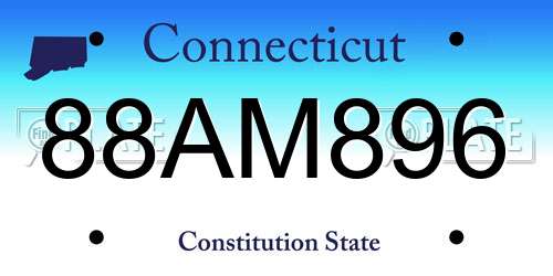 88AM896 Connecticut License Plate