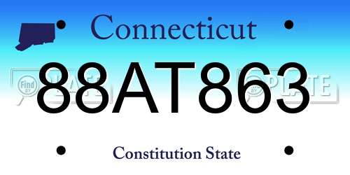 88AT863 Connecticut License Plate