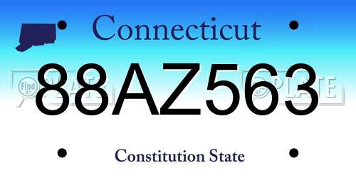 88AZ563 Connecticut License Plate