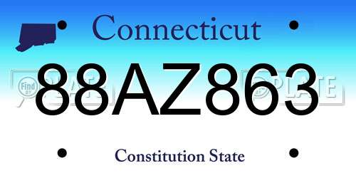 88AZ863 Connecticut License Plate