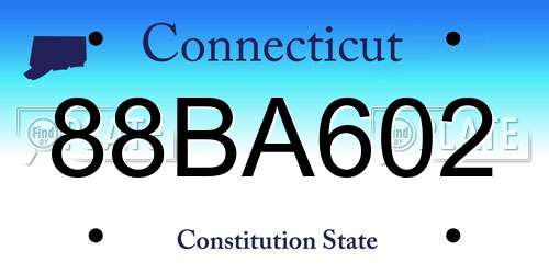 88BA602 Connecticut License Plate