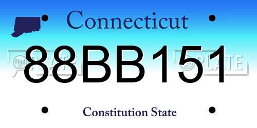88BB151 Connecticut License Plate