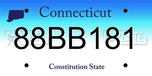 88BB181 Connecticut License Plate