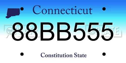 88BB555 Connecticut License Plate