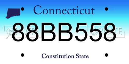 88BB558 Connecticut License Plate