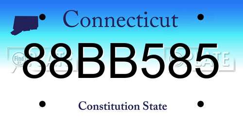 88BB585 Connecticut License Plate