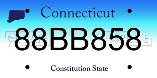 88BB858 Connecticut License Plate