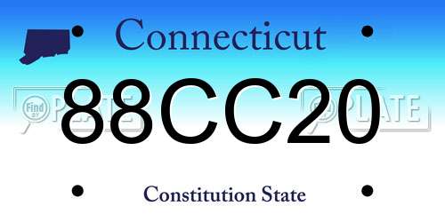 88CC20 Connecticut License Plate