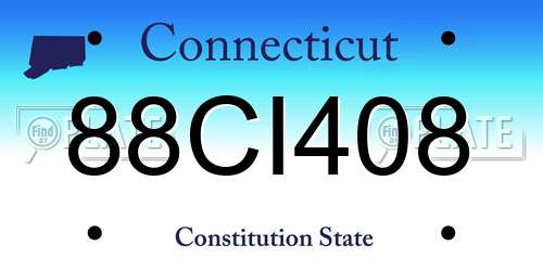 88CI408 Connecticut License Plate