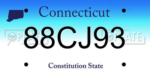 88CJ93 Connecticut License Plate