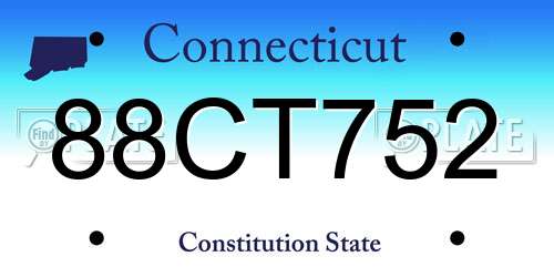 88CT752 Connecticut License Plate