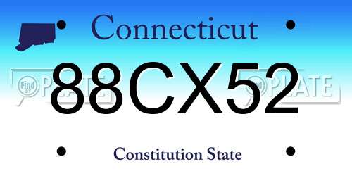 88CX52 Connecticut License Plate