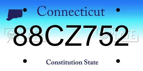 88CZ752 Connecticut License Plate