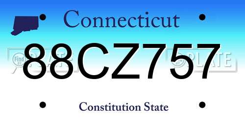 88CZ757 Connecticut License Plate