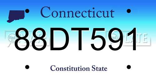88DT591 Connecticut License Plate