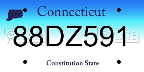 88DZ591 Connecticut License Plate