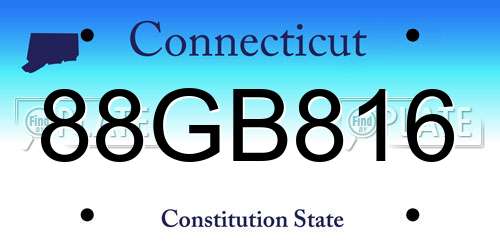 88GB816 Connecticut License Plate