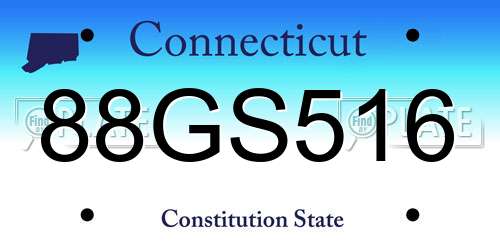 88GS516 Connecticut License Plate