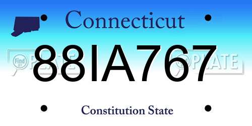 88IA767 Connecticut License Plate
