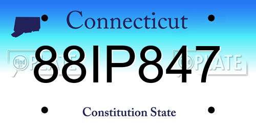 88IP847 Connecticut License Plate