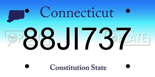 88JI737 Connecticut License Plate