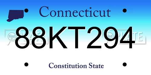 88KT294 Connecticut License Plate