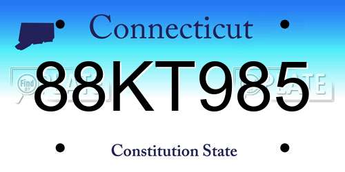 88KT985 Connecticut License Plate