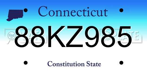 88KZ985 Connecticut License Plate