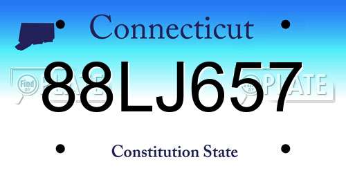 88LJ657 Connecticut License Plate