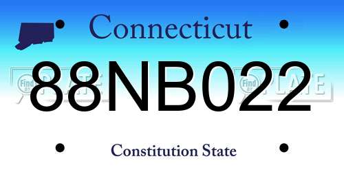 88NB022 Connecticut License Plate