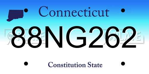 88NG262 Connecticut License Plate